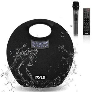 Pyle Portable Wireless Bluetooth Speaker and Microphone with Waterproof Design
